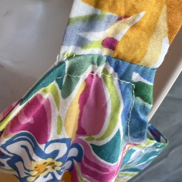 Le Bain Par Molly Bracken Button Front Floral Tropical Midi Sun Dress L Casual - Picture 3 of 8